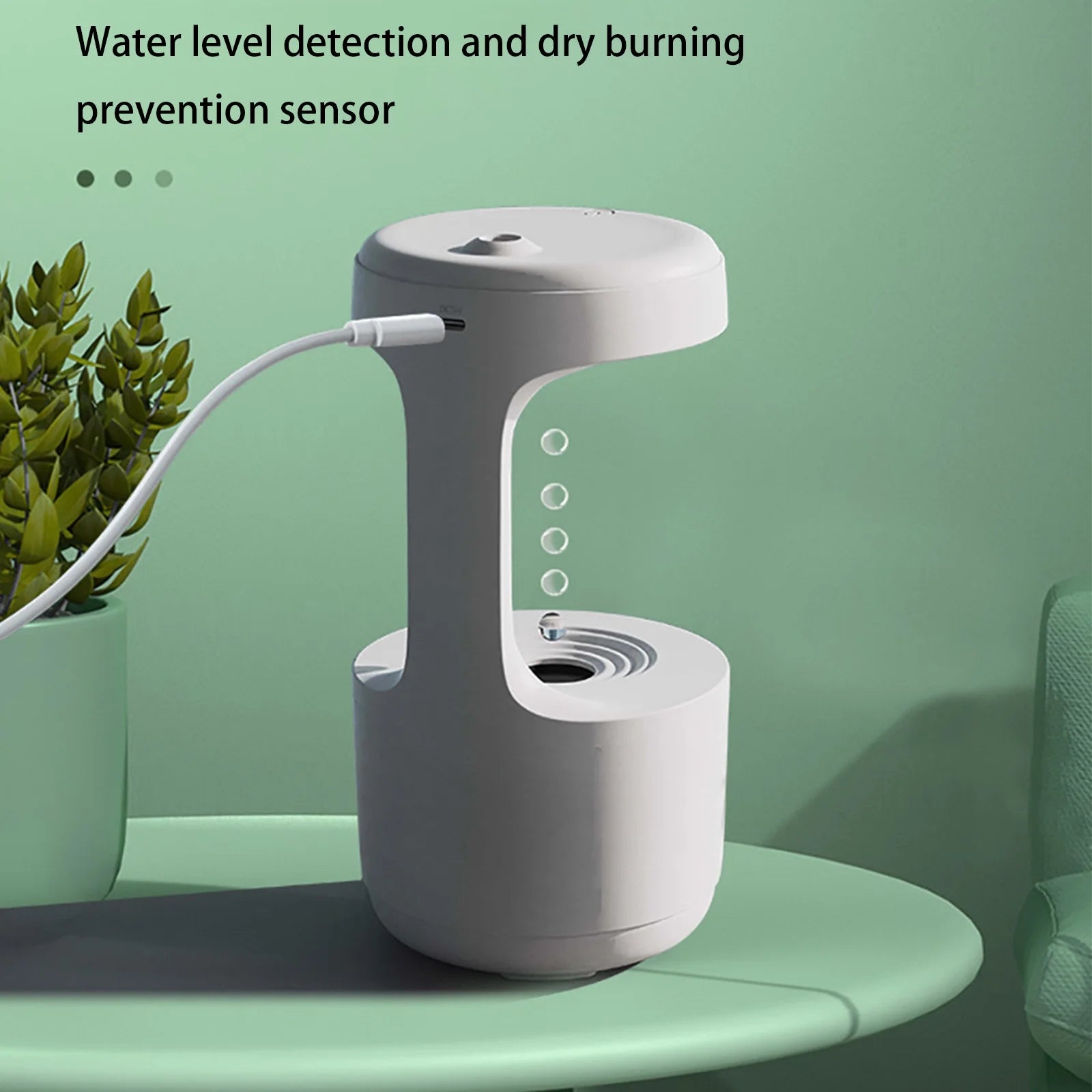 New Year Reset,  Anti-Gravity Water Droplet Humidifier Bedroom Office Desktop Fog Visible USB Humidifier